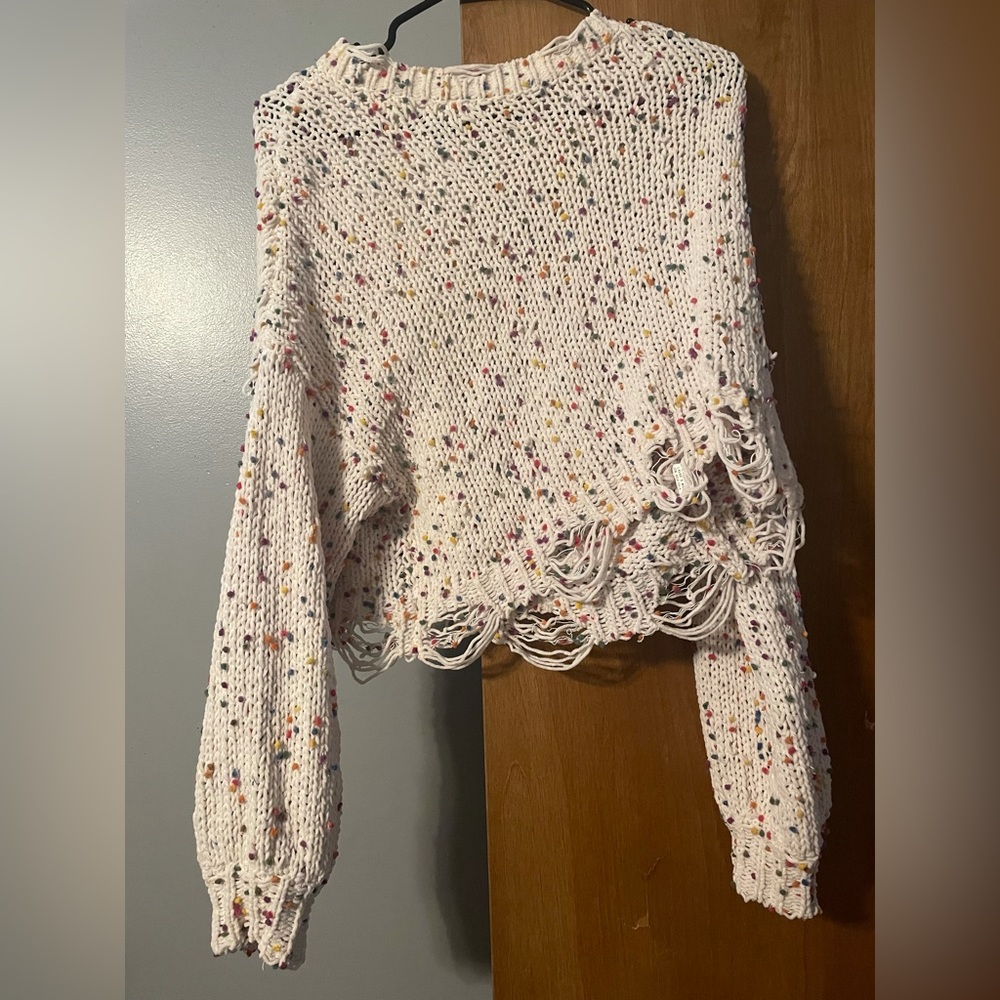 Medium crop sweater multi color